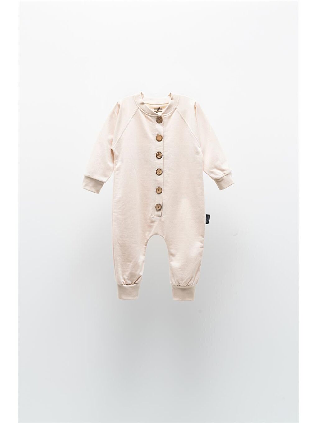 Bej Uzun Kollu Düğmeli Tulum