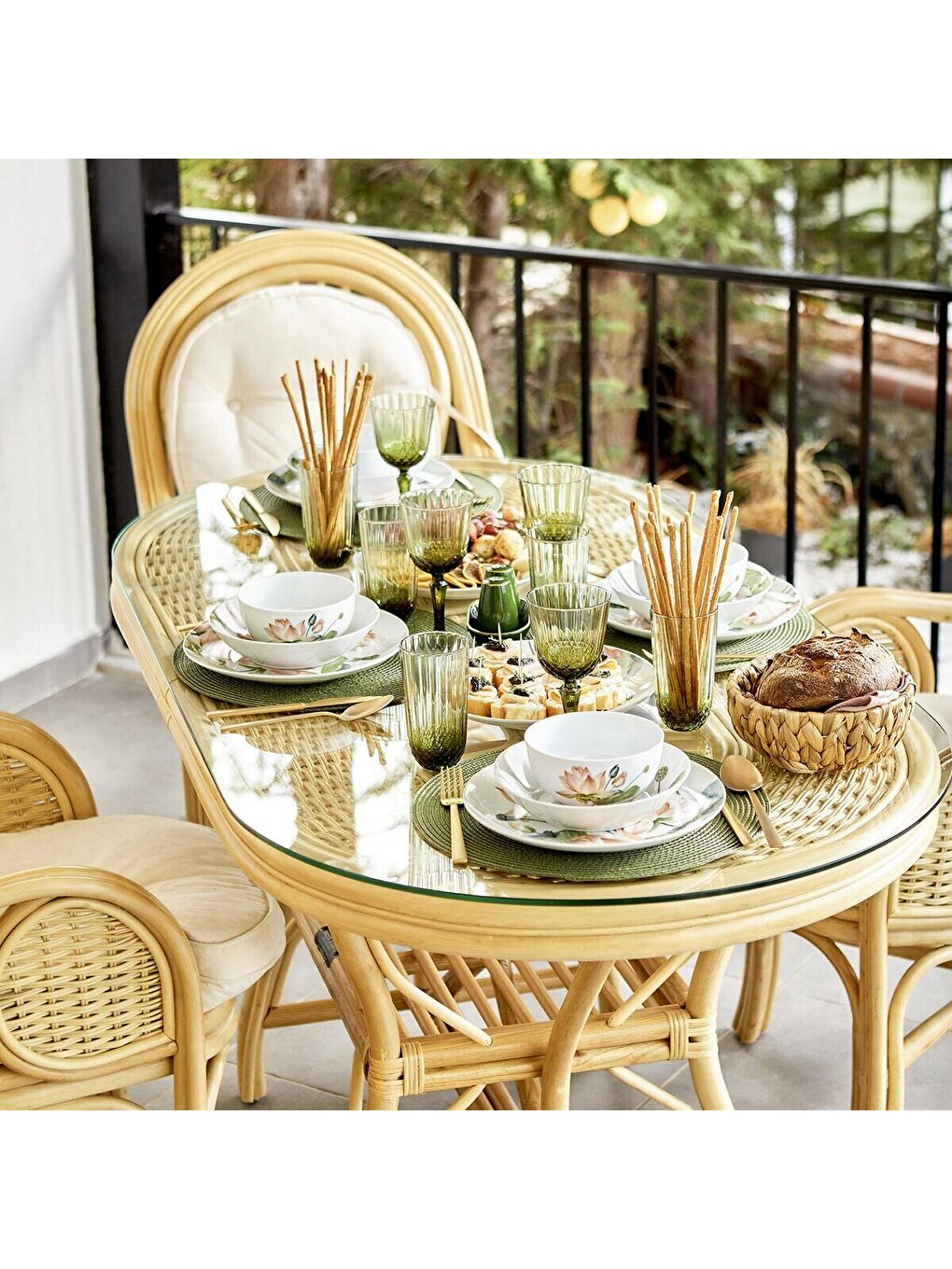 Colore Kesme Meşrubat Bardağı 6'lı Yeşil (345 cc)-1