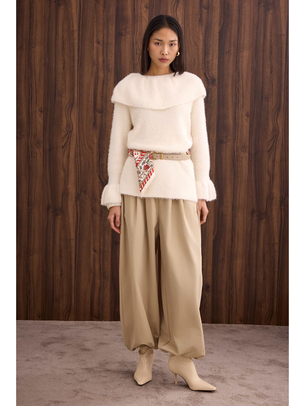 Şalvar Pantolon Koyu Bej-1