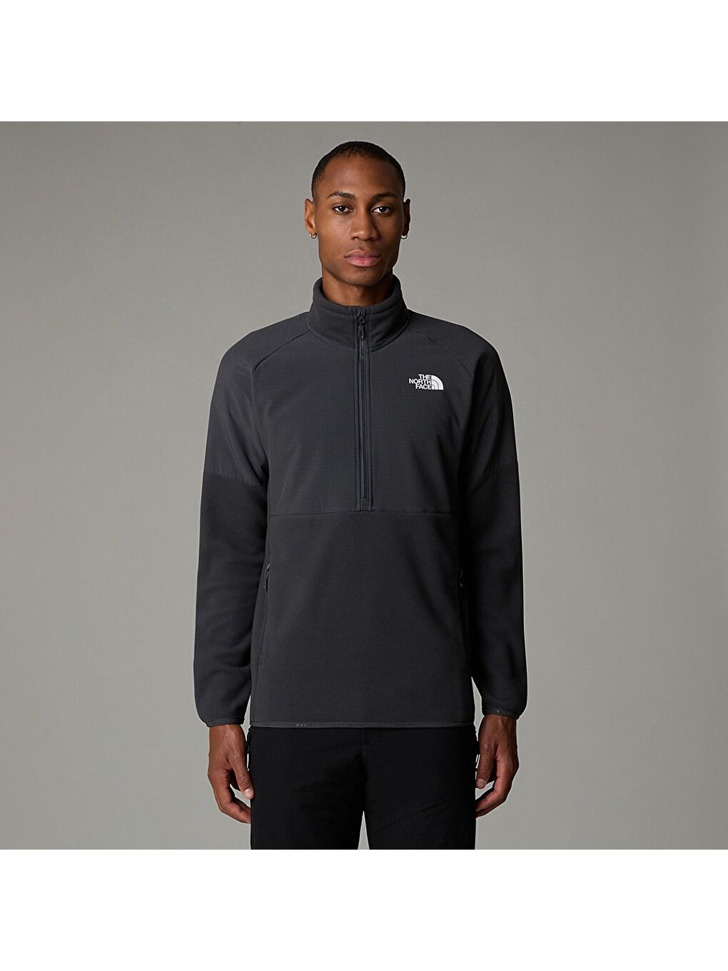 Gri Glacier Heavyweight 1/2 Zip Erkek Dik Yaka Sweatshirt