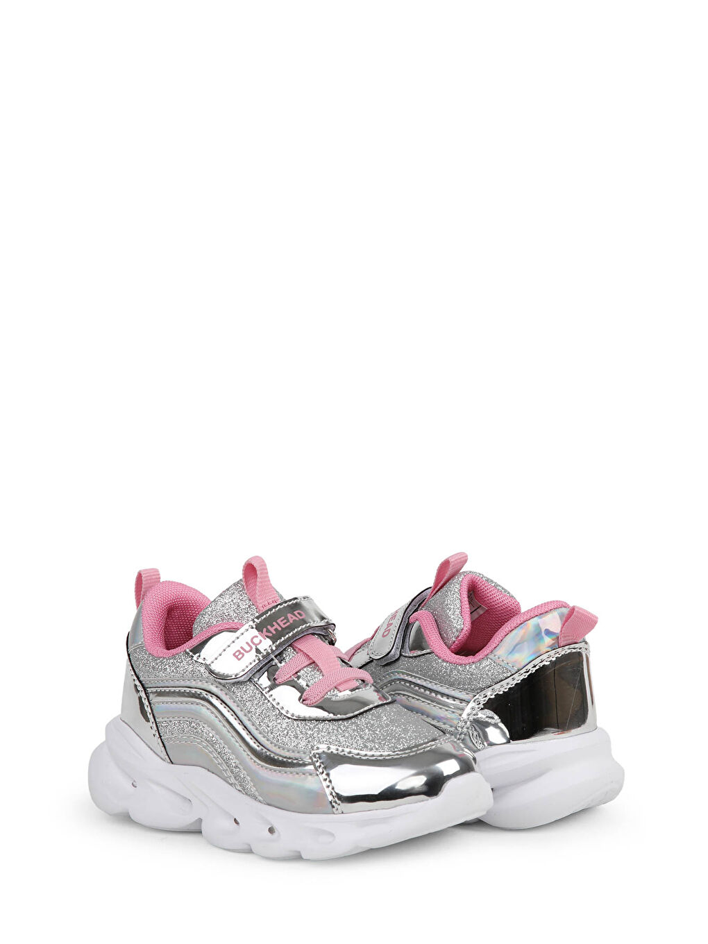 Gri BUCK4430 GLOSSY SHINY Gümüş Kız Çocuk Sneaker-3