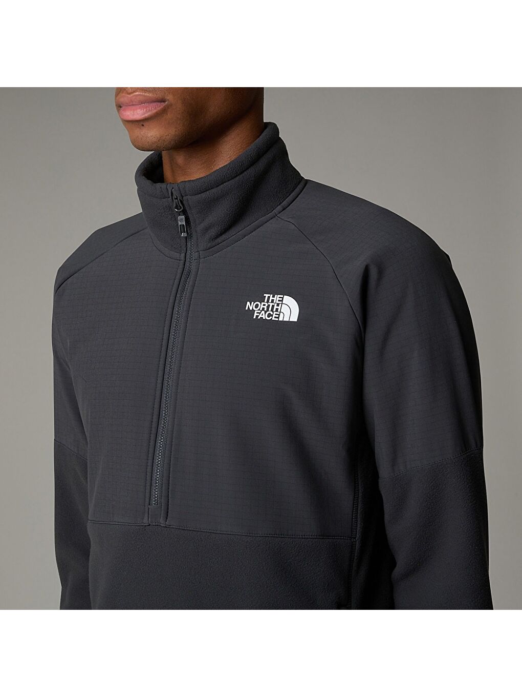 Gri Glacier Heavyweight 1/2 Zip Erkek Dik Yaka Sweatshirt-2