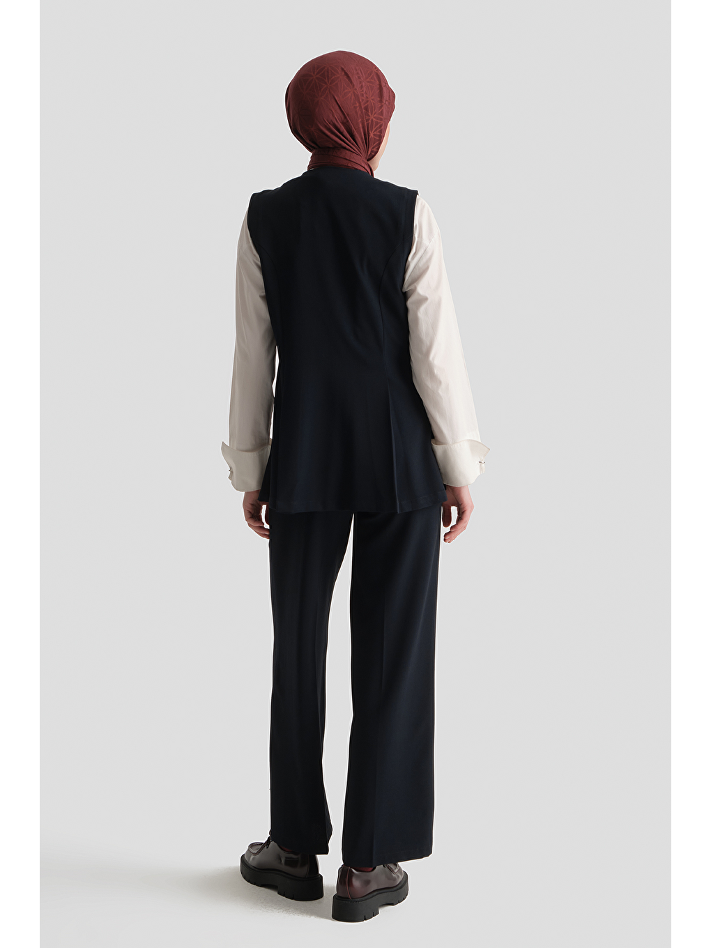 Fitted Yelekli Takım Lacivert-6