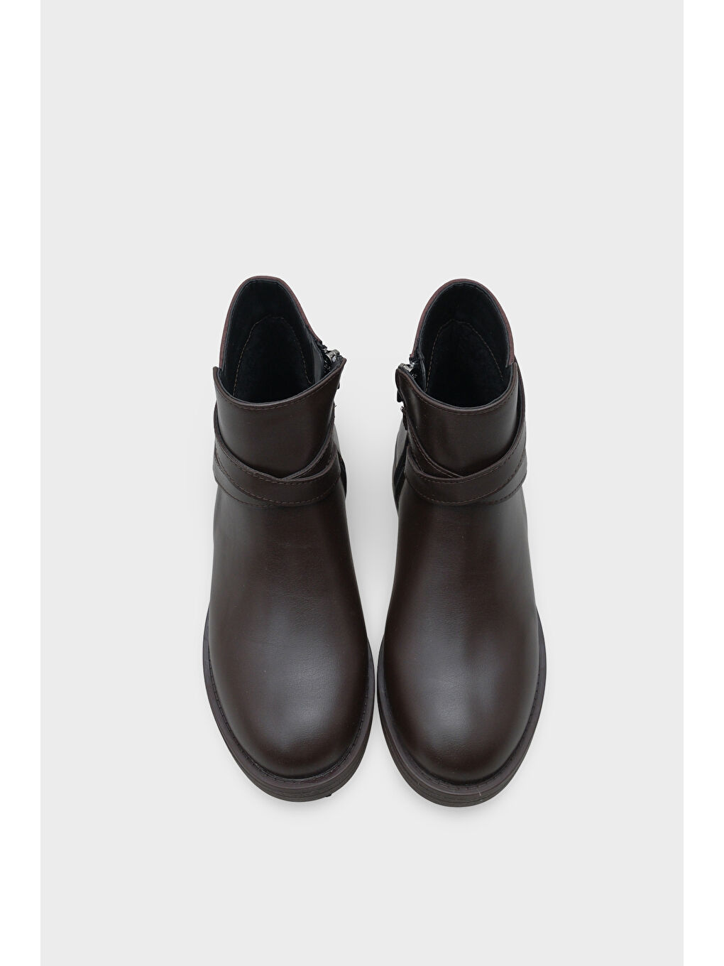 Kahverengi Tory Yandan Fermuarlı Kadın Bot-5