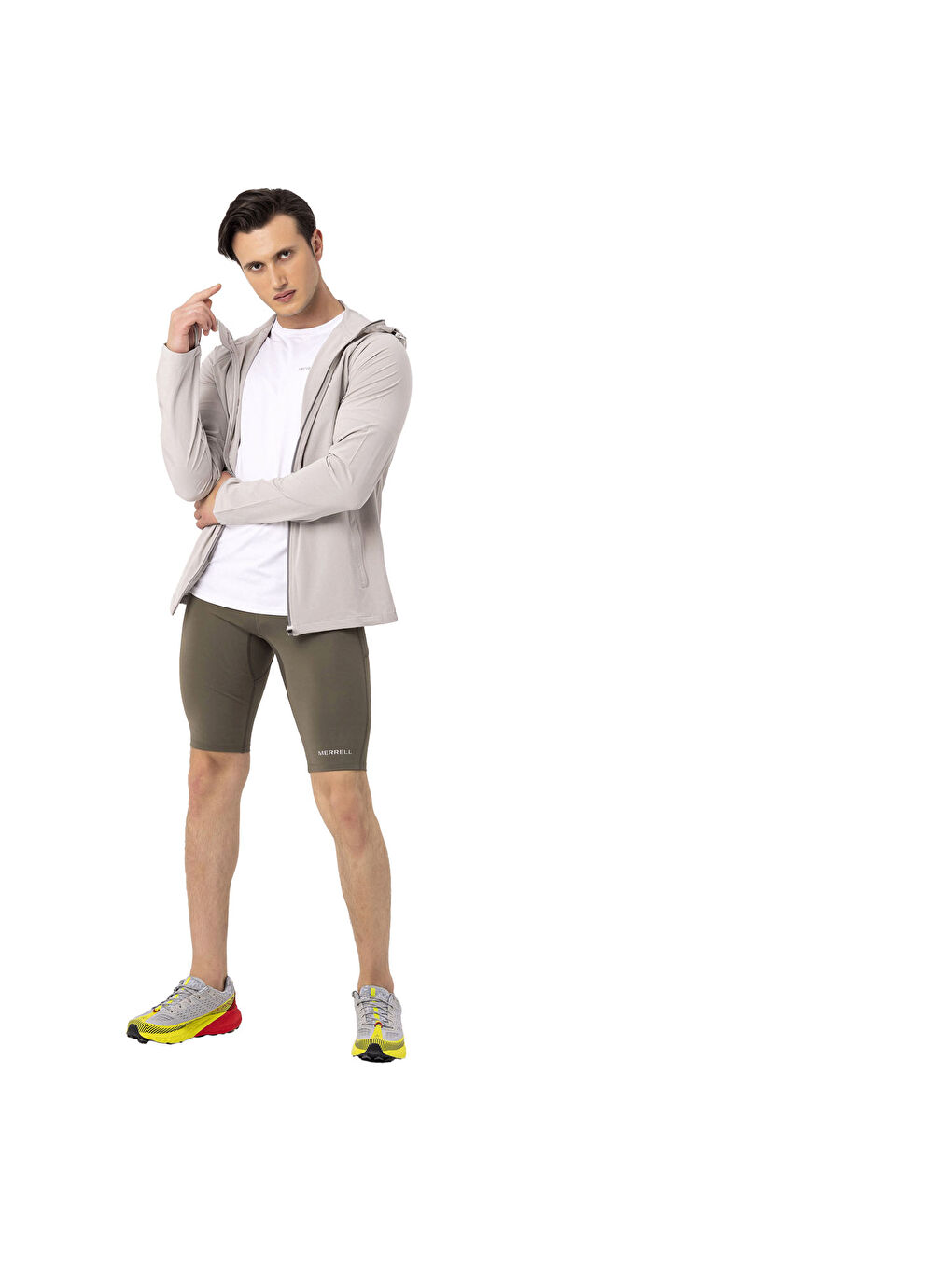 Just Erkek Beyaz Koşu Fermuarlı Sweatshirt-2