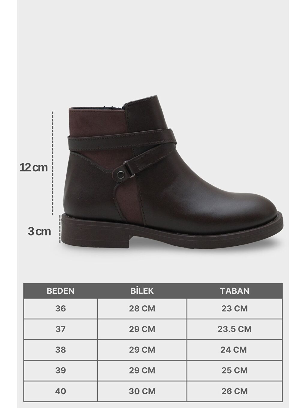 Kahverengi Tory Yandan Fermuarlı Kadın Bot-6