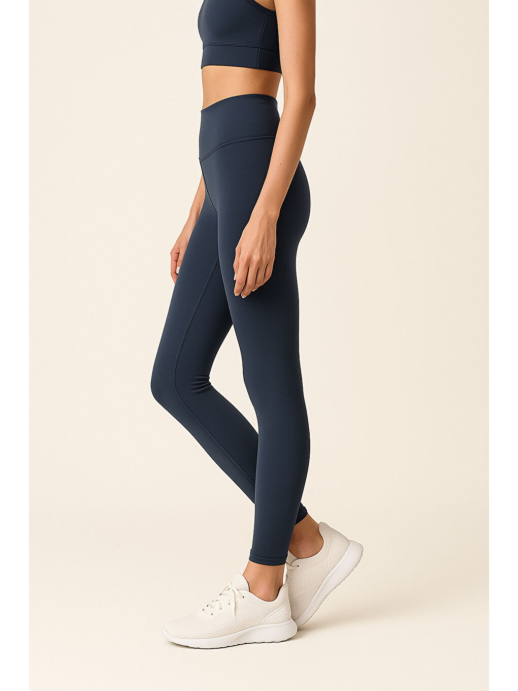 İndigo Kadın Yüksek Bel Toparlayıcı Tam Boy Spor Tayt-1