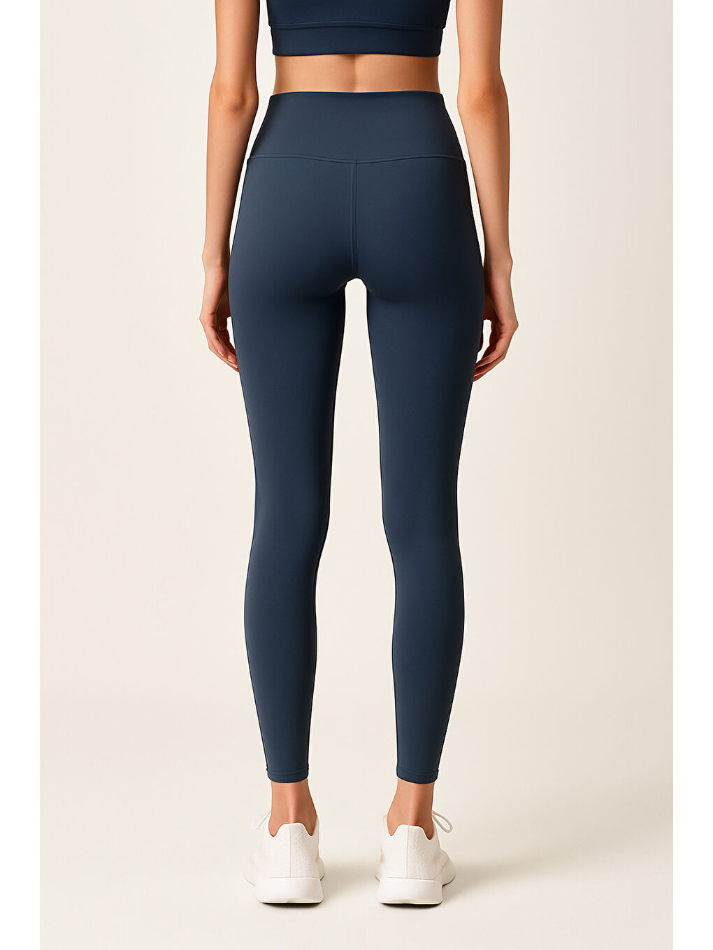 İndigo Kadın Yüksek Bel Toparlayıcı Tam Boy Spor Tayt-2