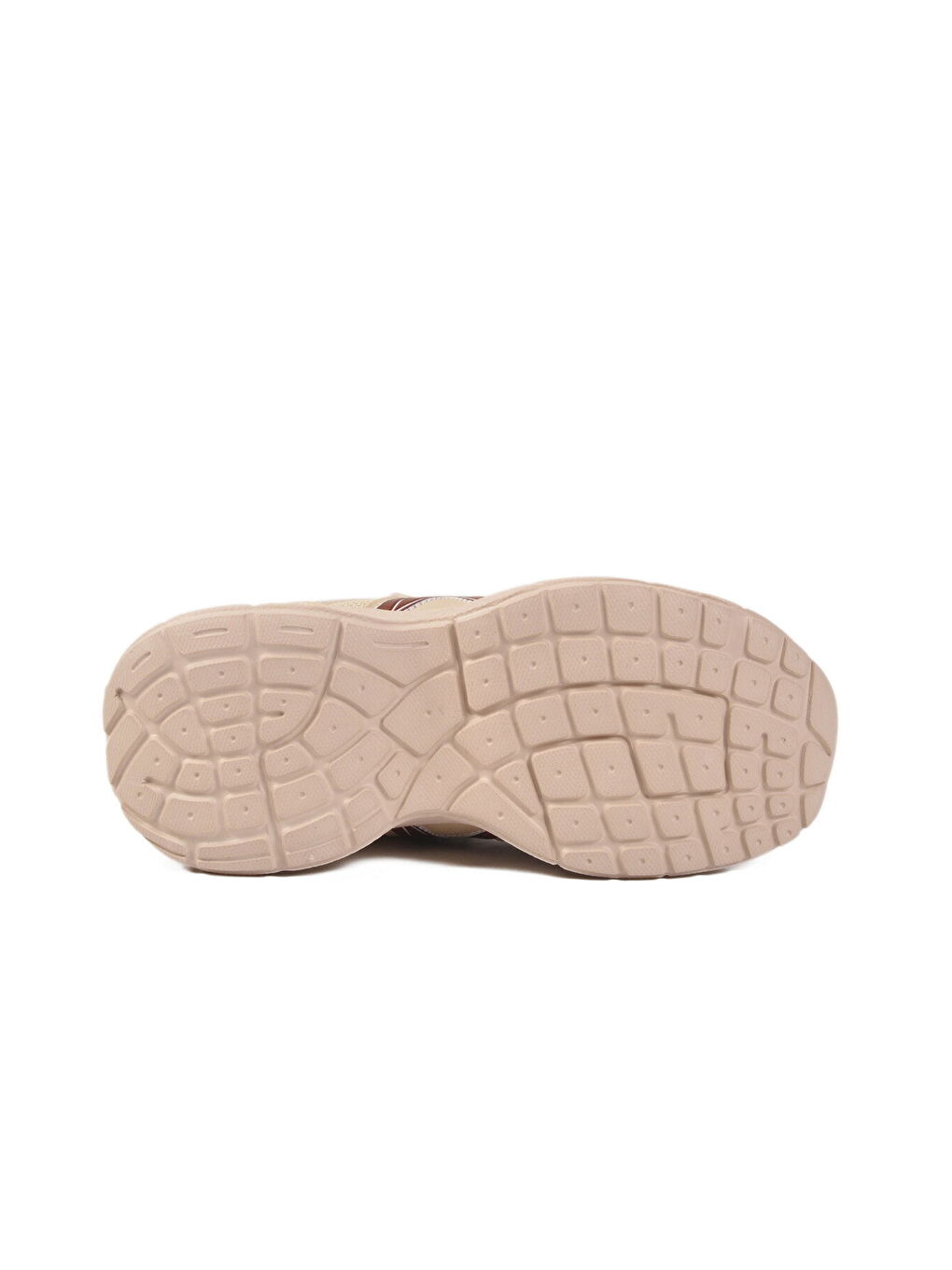 Bej Kahve Cırtlı Fileli Hafif Unisex Çocuk Spor Ayakkabı Ruffon F-4