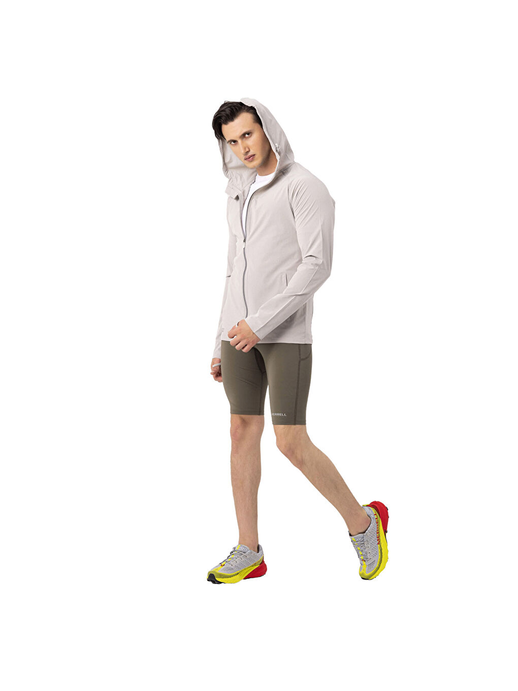 Just Erkek Beyaz Koşu Fermuarlı Sweatshirt-5