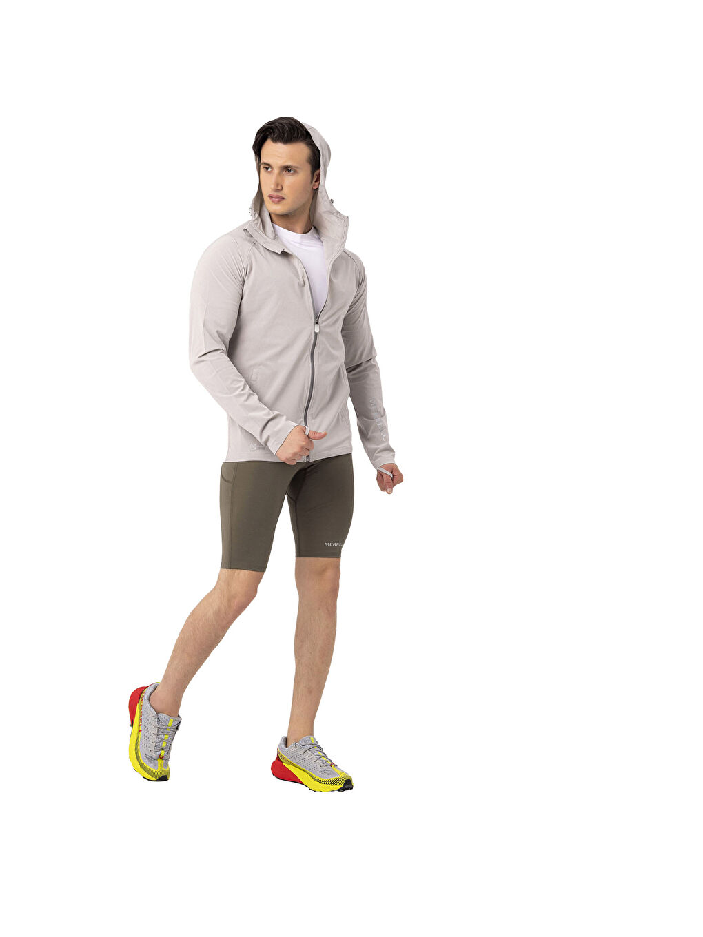 Just Erkek Beyaz Koşu Fermuarlı Sweatshirt-6