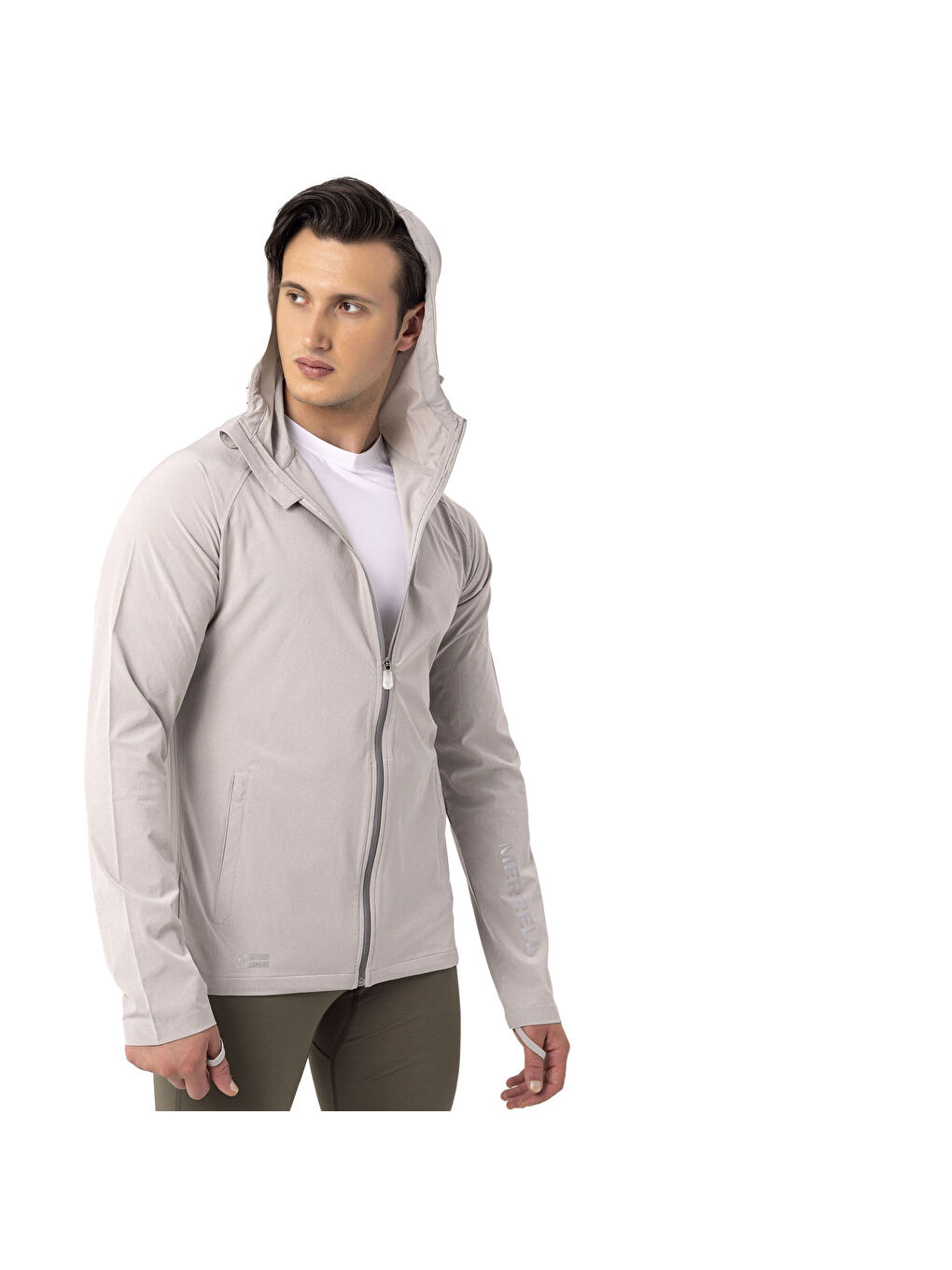 Just Erkek Beyaz Koşu Fermuarlı Sweatshirt-7