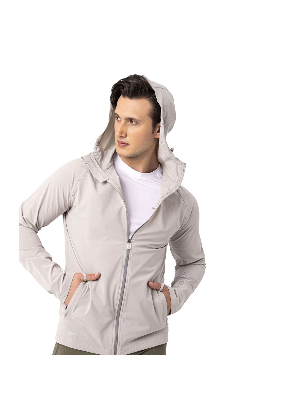 Just Erkek Beyaz Koşu Fermuarlı Sweatshirt-9