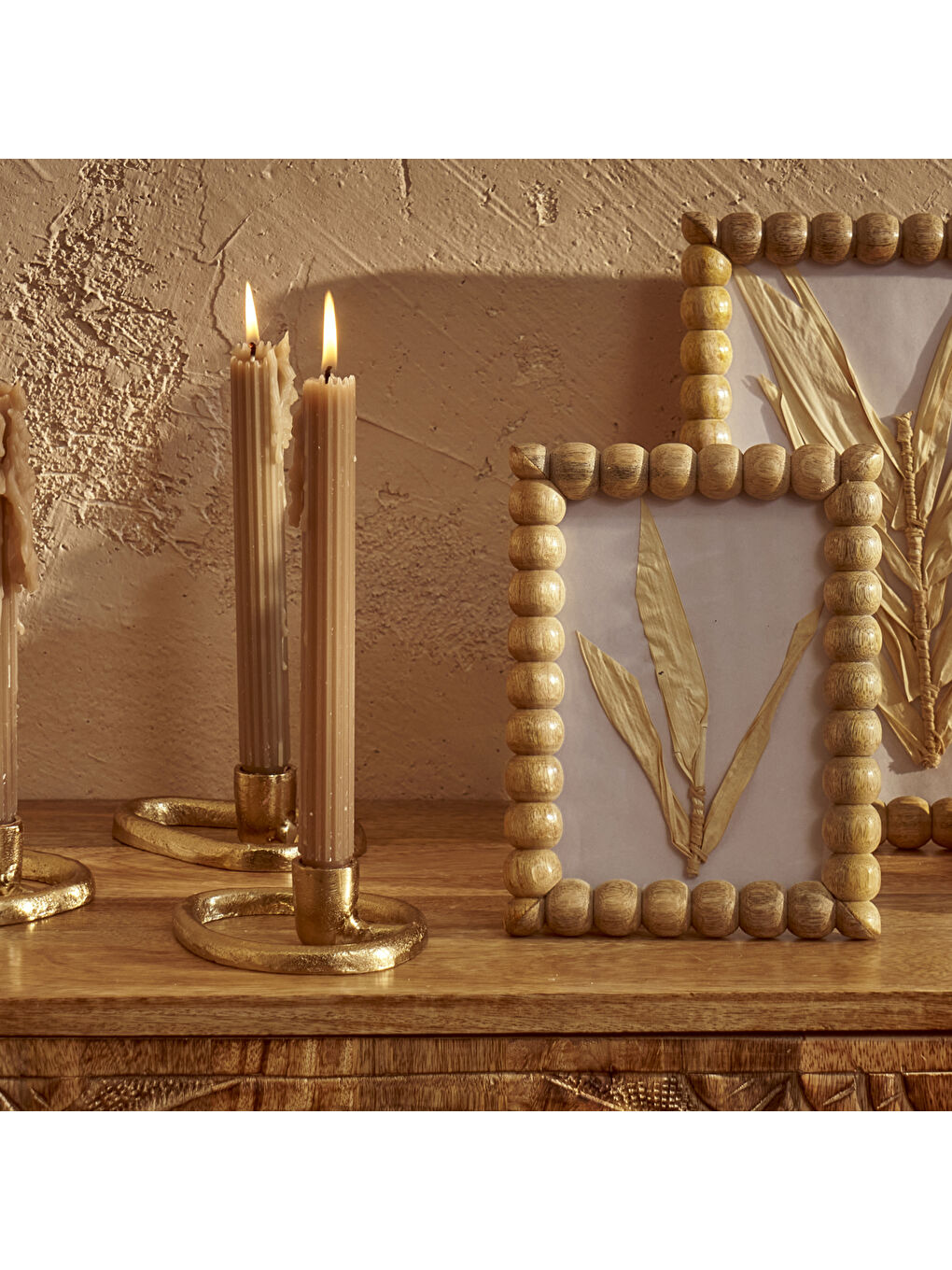 Bej Violet Mango Dekoratif Çerçeve Naturel (21x2x16 cm)-1