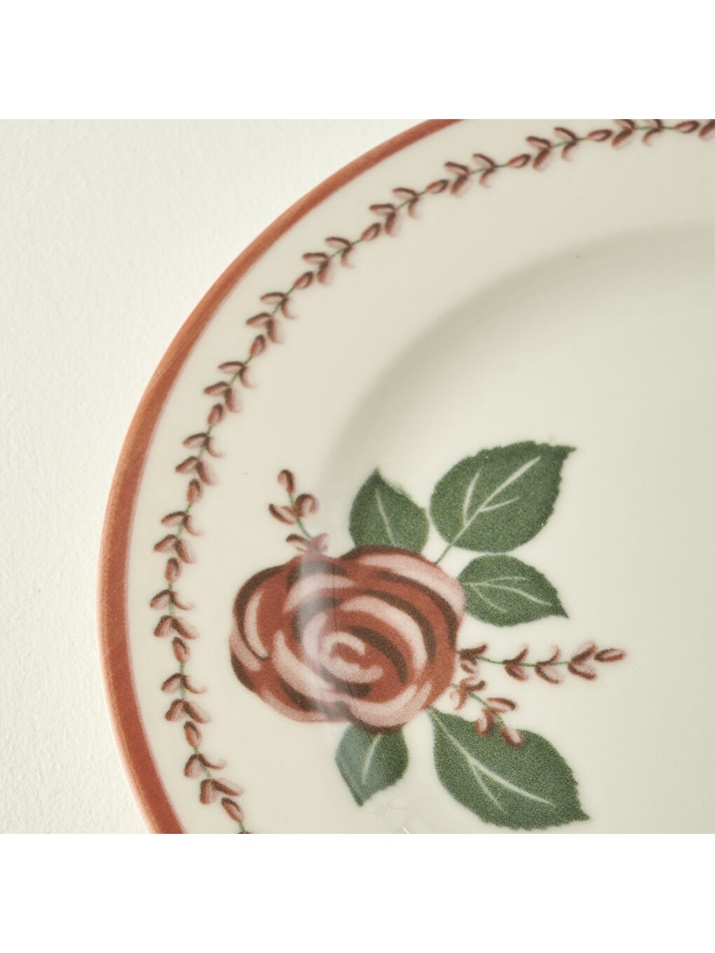 Karışık Rose 6'lı Porselen Pasta Tabağı Seti (21 cm)-1