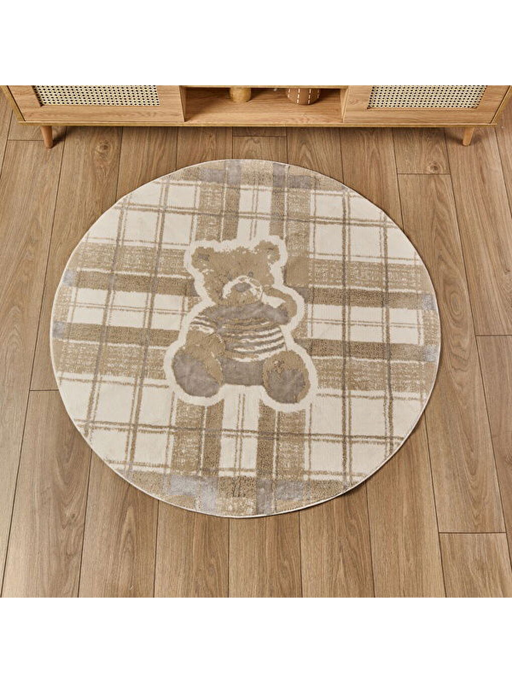 Soft Bear Halı - Bej - 120x120 cm
