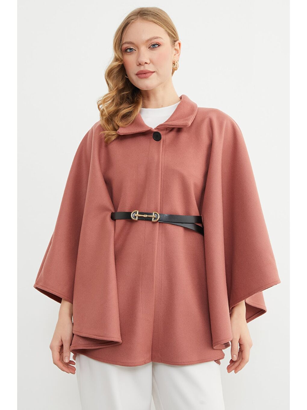 Pembe Kemerli Polo Yaka Kaşe Panço-4