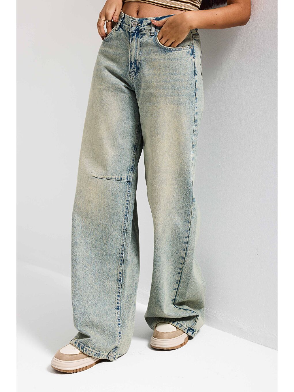 Mavi Kadın T.Kot Rengi 4s6-67 Wide Leg Loose Fit %100 Pamuk Denim Jean-4