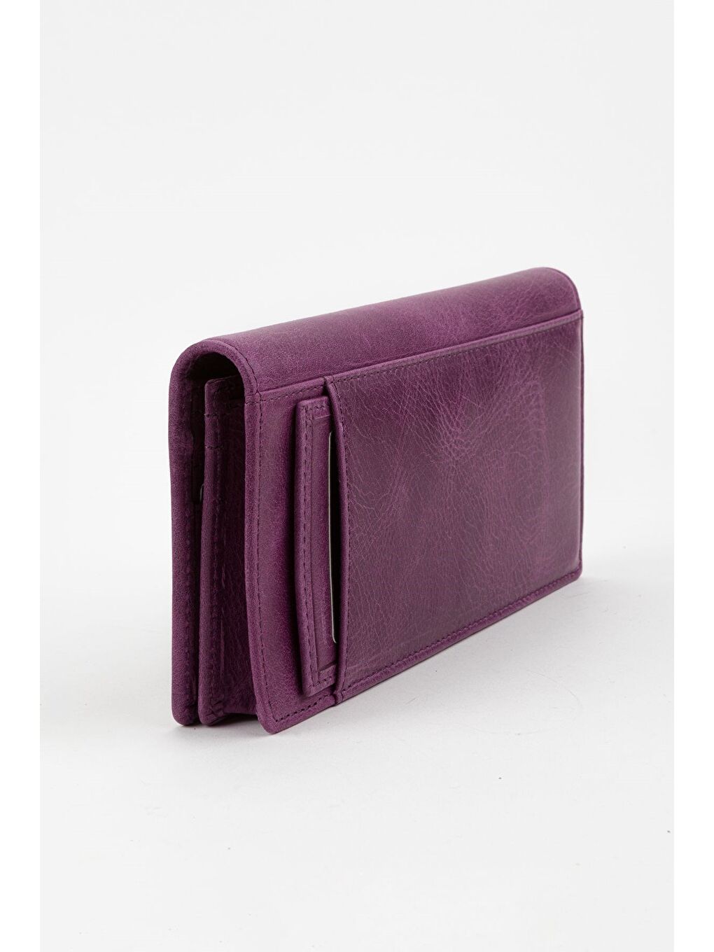 Mor Kutulu Hakiki Deri Ekstra Kartlıklı Crayz Unisex El Portföyü Kartlık Cüzdan-1