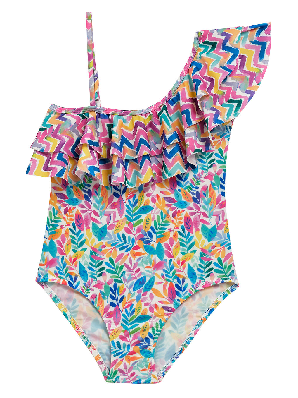 Pembe UV Korumalı Askılı Mayo Kız Çocuk Yüzücü Mayo 5221 Pudra-1