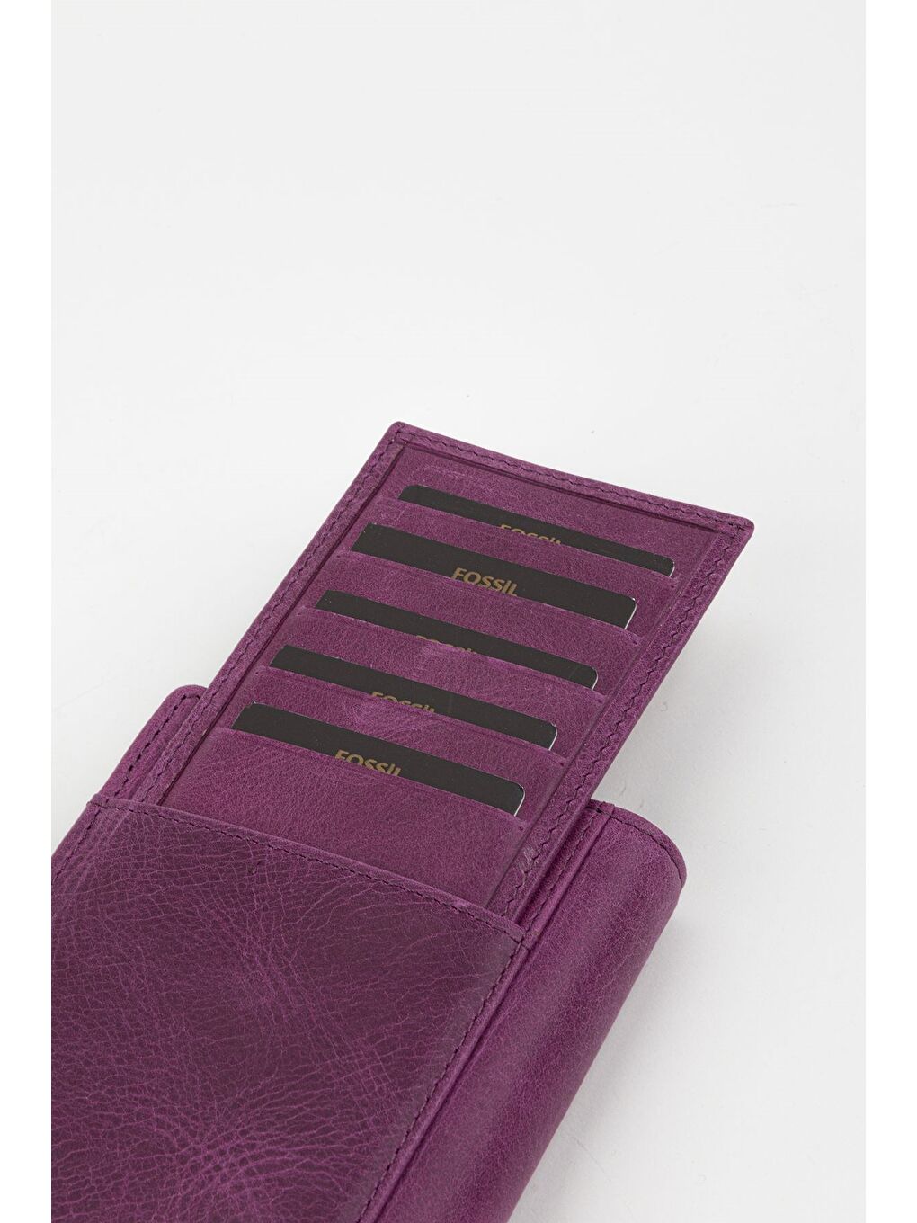 Mor Kutulu Hakiki Deri Ekstra Kartlıklı Crayz Unisex El Portföyü Kartlık Cüzdan-2