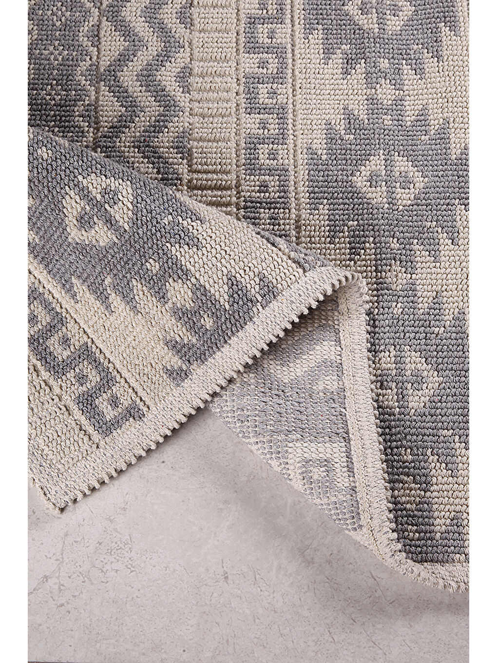 Finike Doğal Pamuklu 2'li Banyo Paspas Seti 60x100+50x60 Cm Gri-3