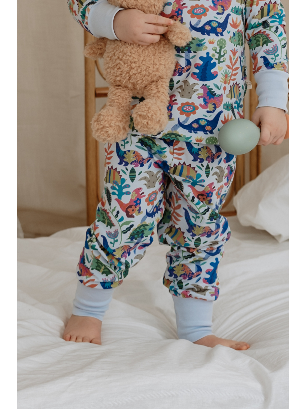 Mavi Dinozor Desenli Pijama Alt