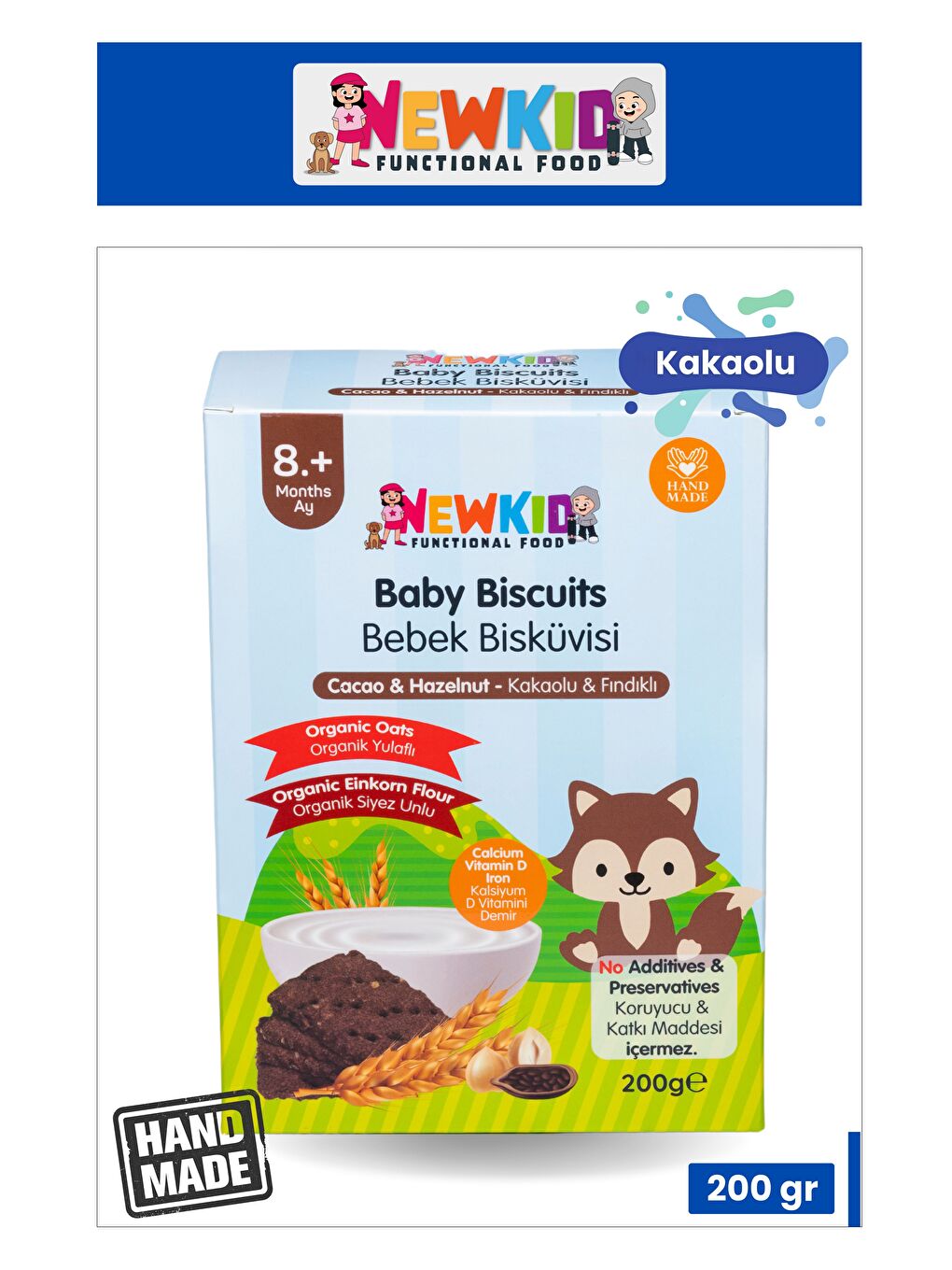 Kakaolu & Fındıklı Bebek Bisküvisi 200 g