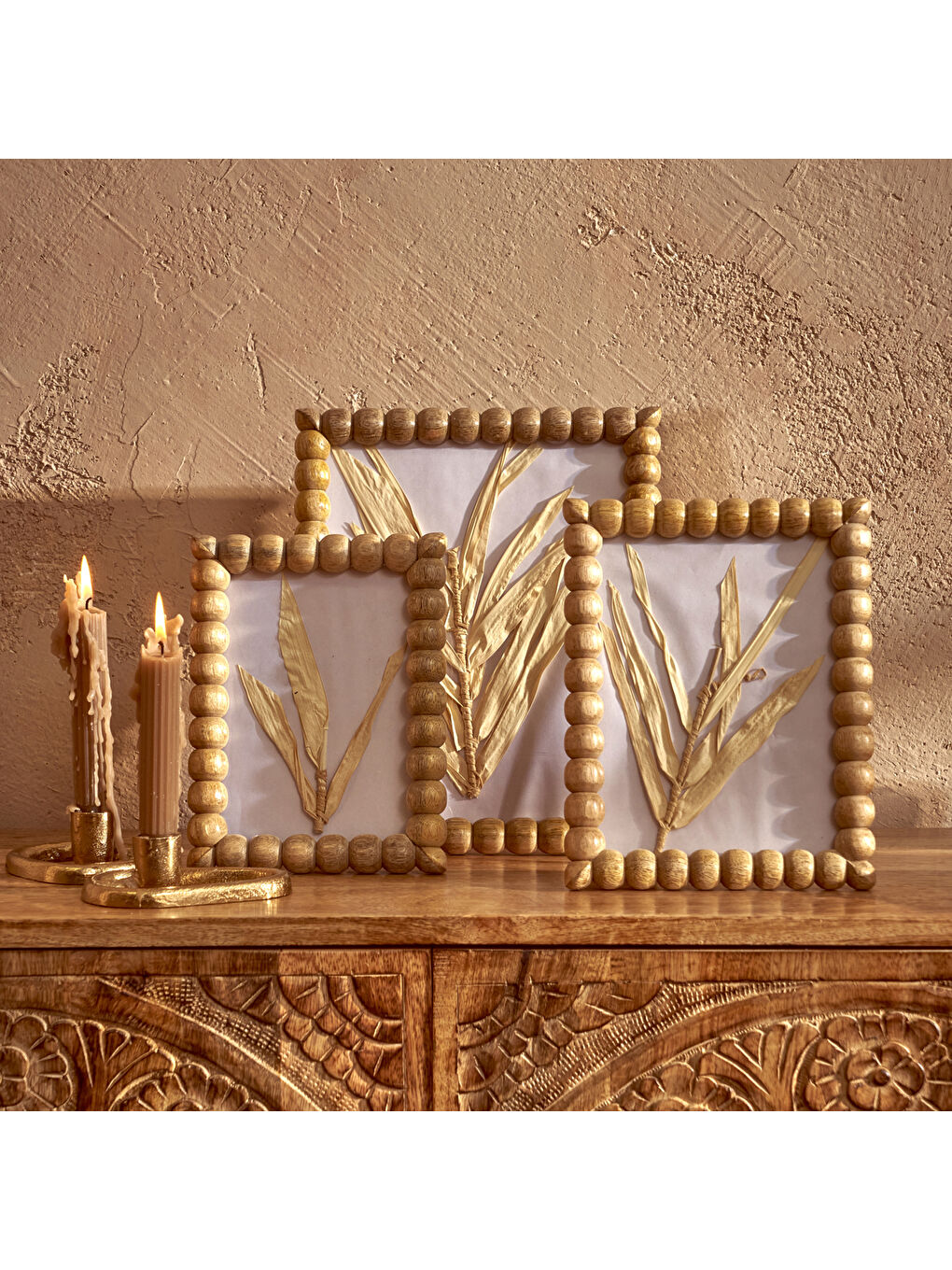 Bej Violet Mango Dekoratif Çerçeve Naturel (18x2x13 cm)-1