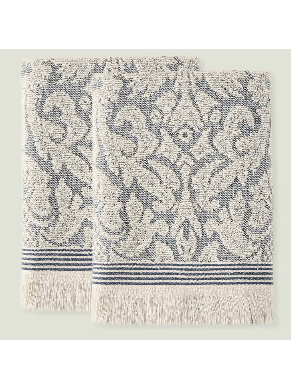 %100 Pamuk Colin Yüz Havlusu 2'li Lacivert (50x90 cm)