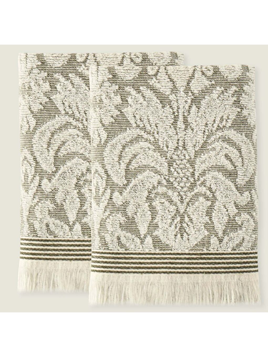 %100 Pamuk Colin Yüz Havlusu 2'li Yeşil (50x90 cm)