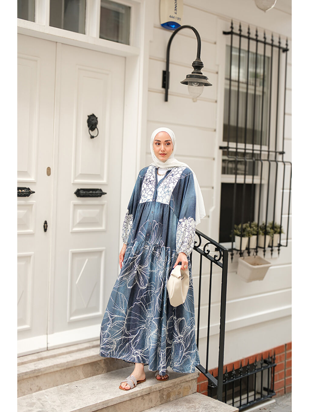 Kadın Yeliz Model Elbise Mavi-1