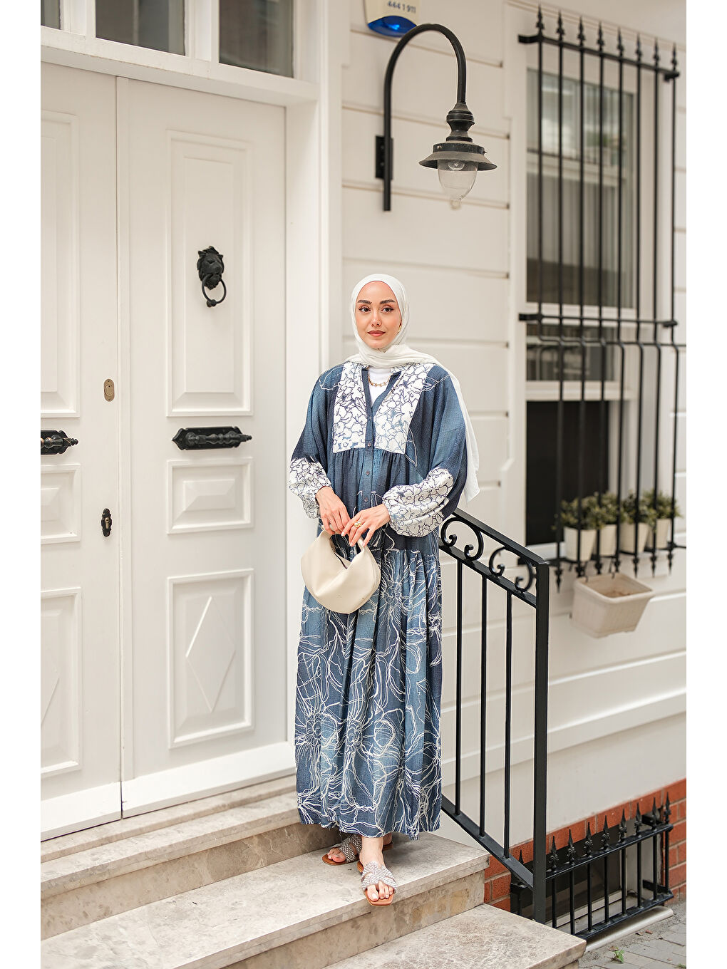 Kadın Yeliz Model Elbise Mavi-2