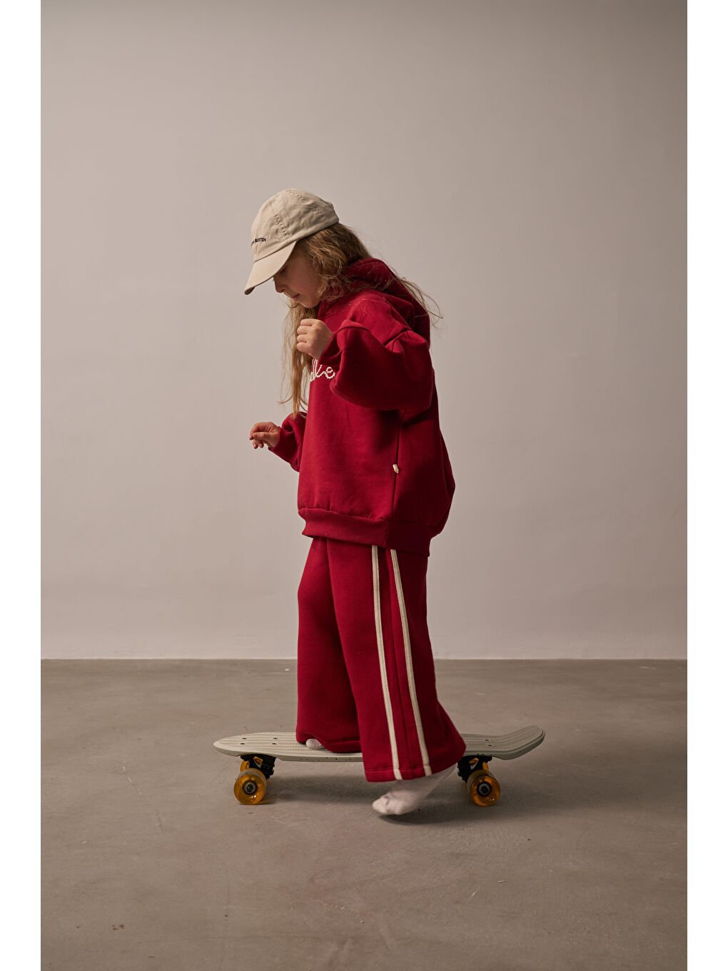 Bordo Hello Nakışlı Alt Üst Takım-4