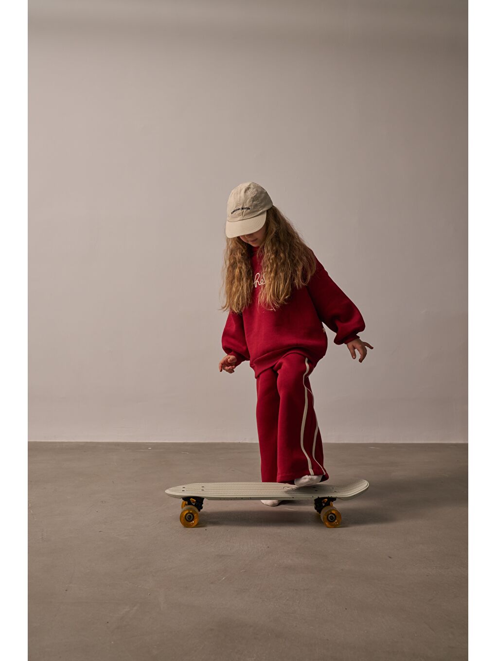 Bordo Hello Nakışlı Alt Üst Takım-5