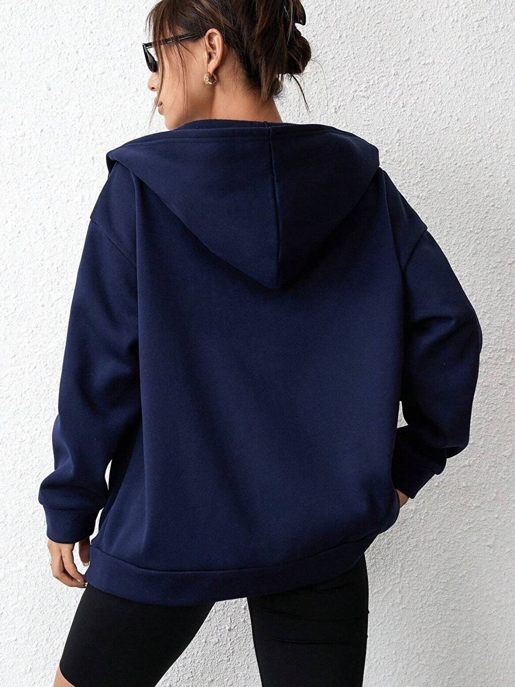 Kadın Lacivert Bol Kalıp Rahat Hırka-2