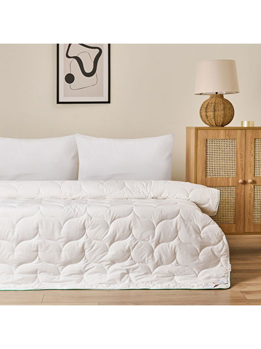 Soft Tek Kişilik Bambu Yorgan - Beyaz - 155x215 cm