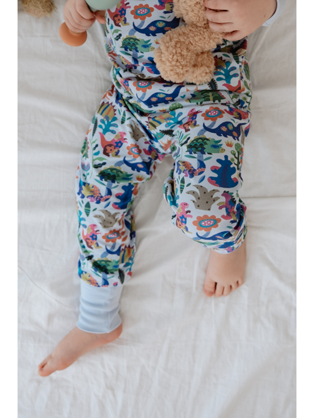 Mavi Dinozor Desenli Pijama Alt-2
