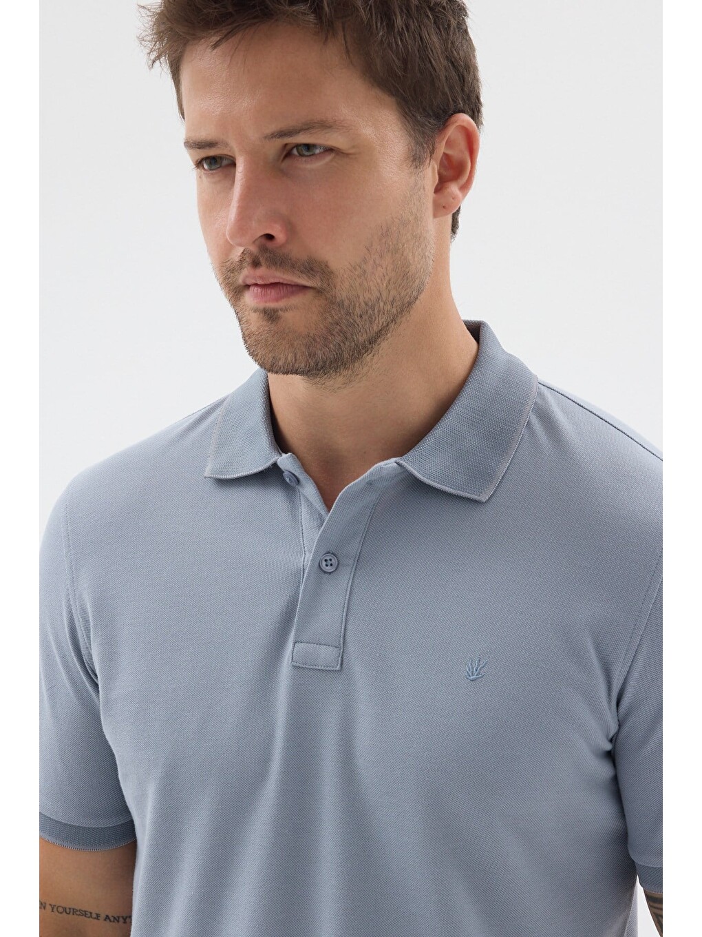 Mavi Polo Yaka Pike Kısa Kol Slim Fit %100 Pamuk Tişört 1011260171-3