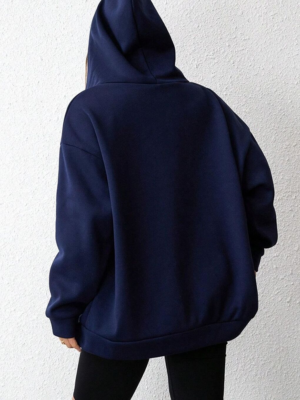 Kadın Lacivert Bol Kalıp Rahat Hırka-3