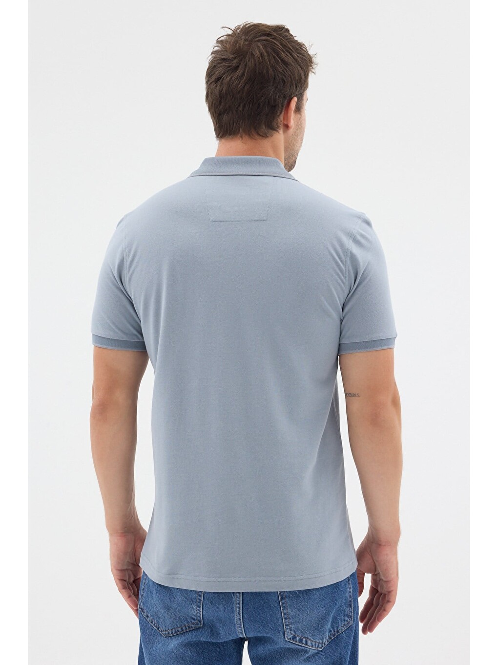 Mavi Polo Yaka Pike Kısa Kol Slim Fit %100 Pamuk Tişört 1011260171-4