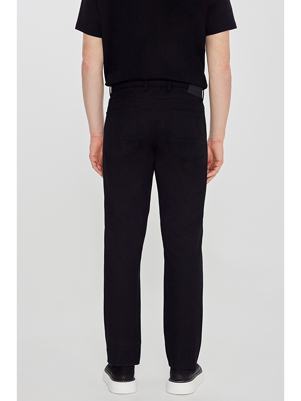 Erkek Siyah Pamuklu Slim Fit Dar Kesim 5 Cepli Armürlü Esnek Pantolon-4