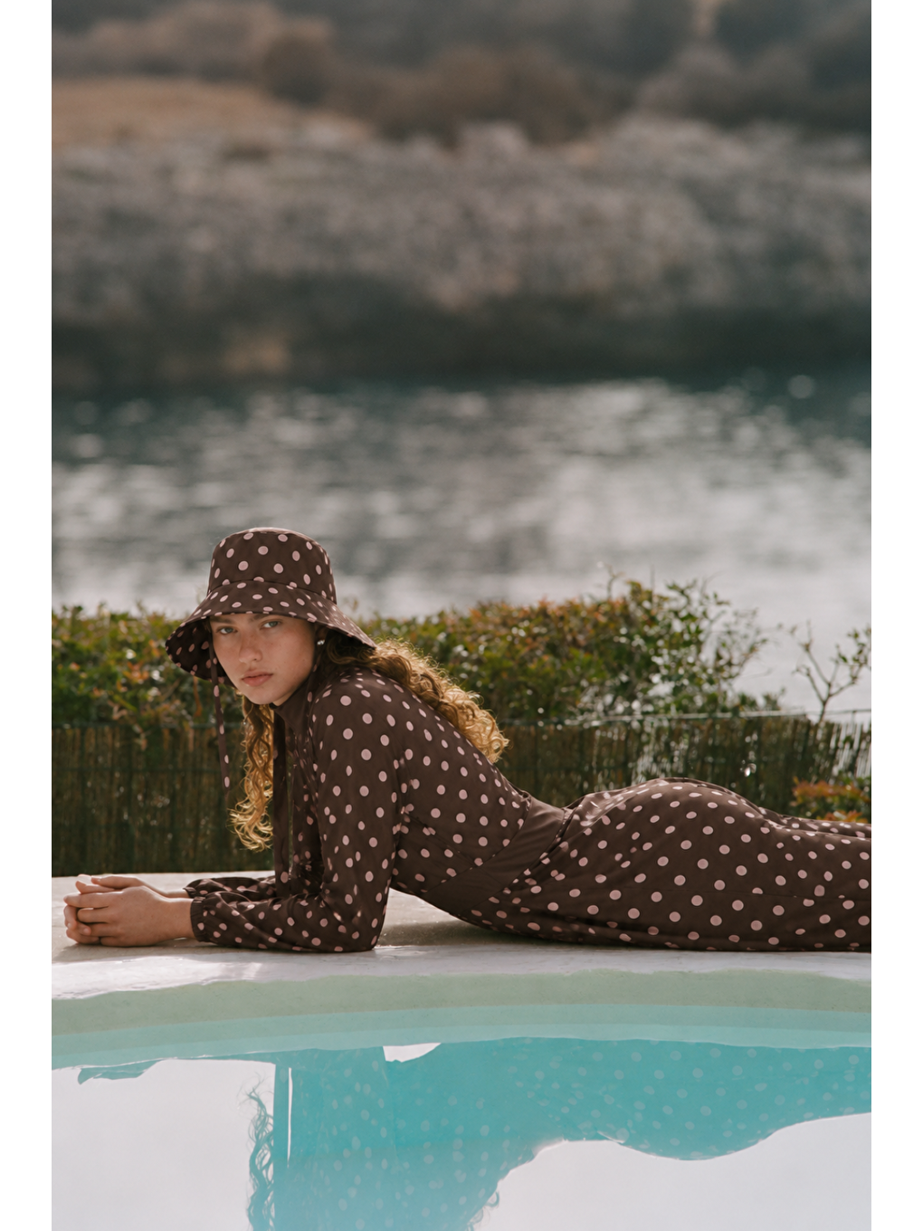 Kahverengi Pearl Dot | Pudra Puantiyeli Kahve Tesettür Mayo 5 Li Set-1
