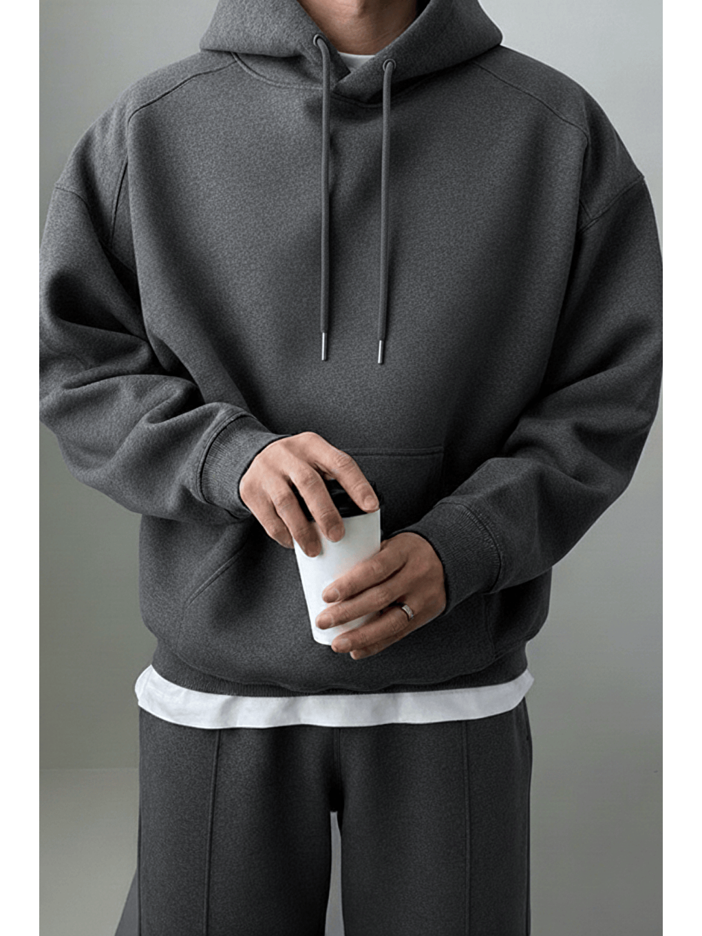 Gri Erkek Eşofman Takımı Şardonlu 3 İplik İçi Polarlı Günlük Eşofman Takımı 3İPLİK-TAKIM-1