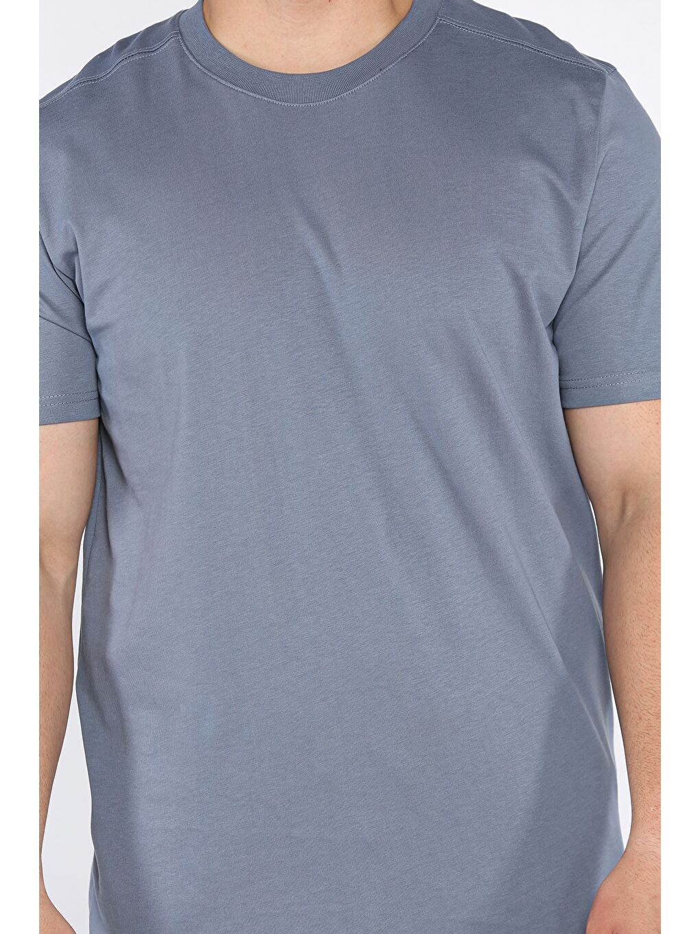 İndigo Erkek Bisiklet Yaka Tişört-3