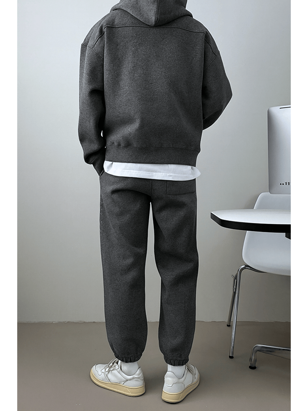 Gri Erkek Eşofman Takımı Şardonlu 3 İplik İçi Polarlı Günlük Eşofman Takımı 3İPLİK-TAKIM-3