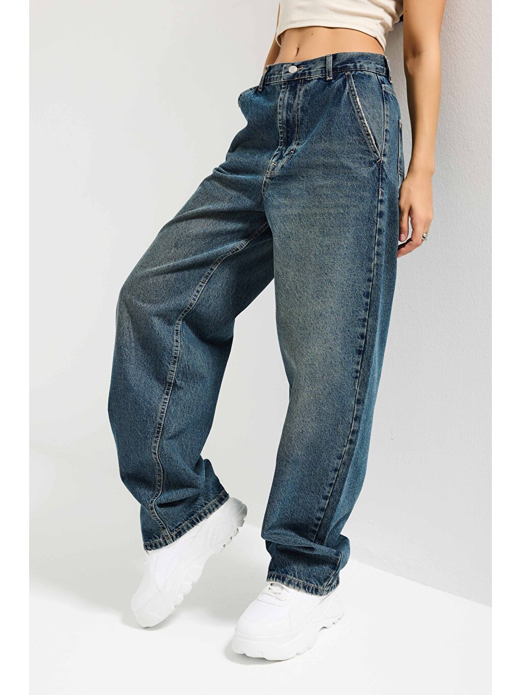 Mavi Kadın Jean Rengi 2s6-8 Skater Fit Bol Kesim %100 Pamuk Denim Jean-5