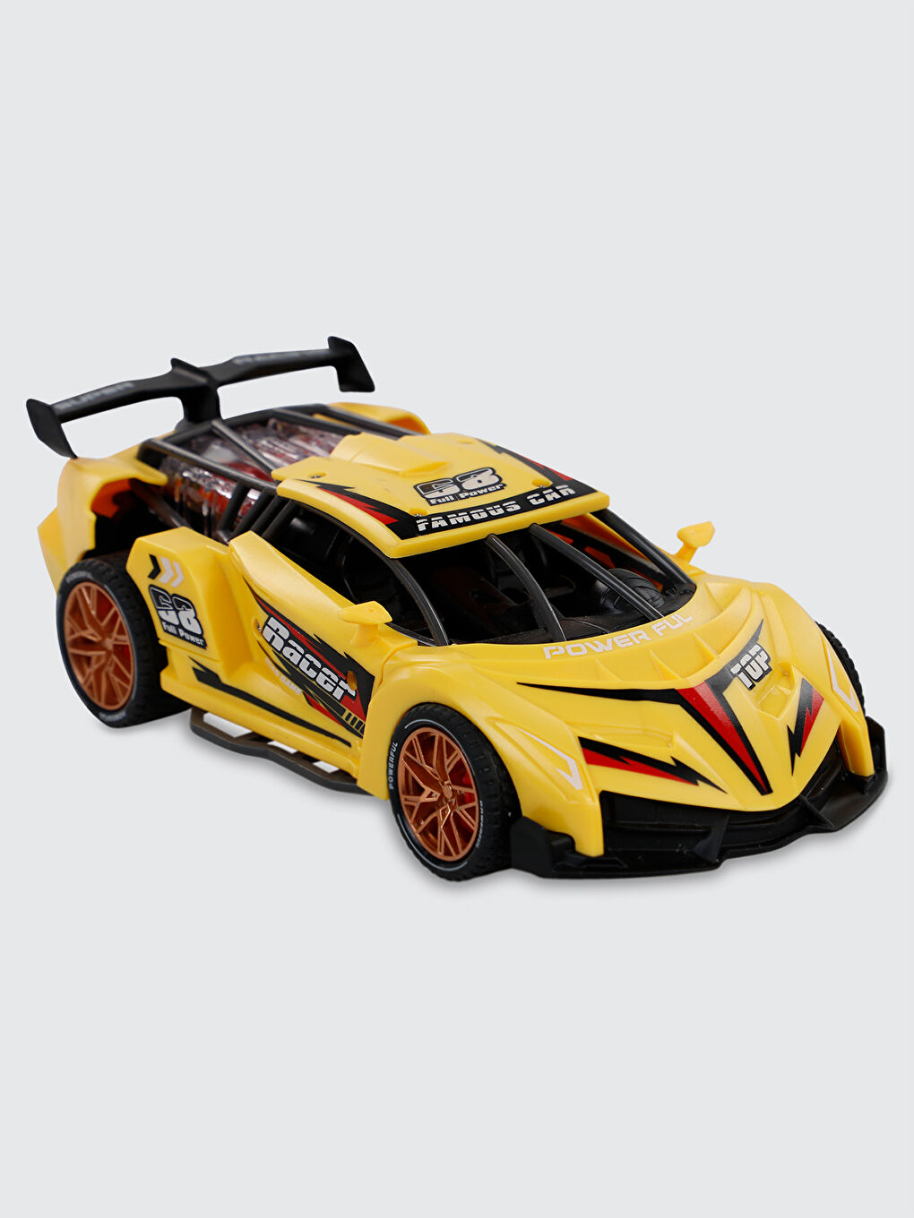 Sürtmeli Işıklı Sesli Ve Renkliı Yarış Arabası Sarı-1