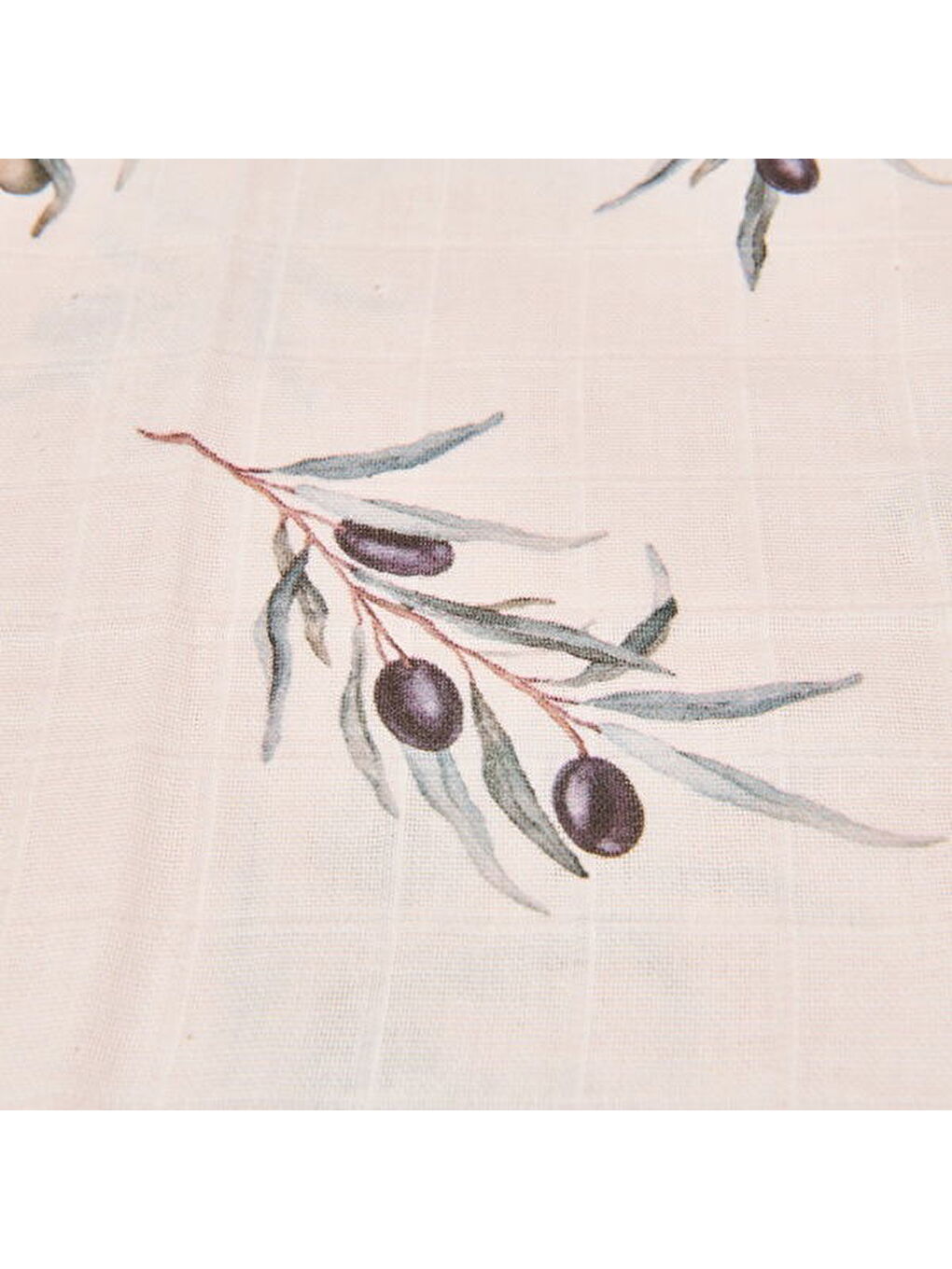 Soft Müslin Zeytin Desenli Kurulama Bezi - Beyaz - 40x60 cm-2