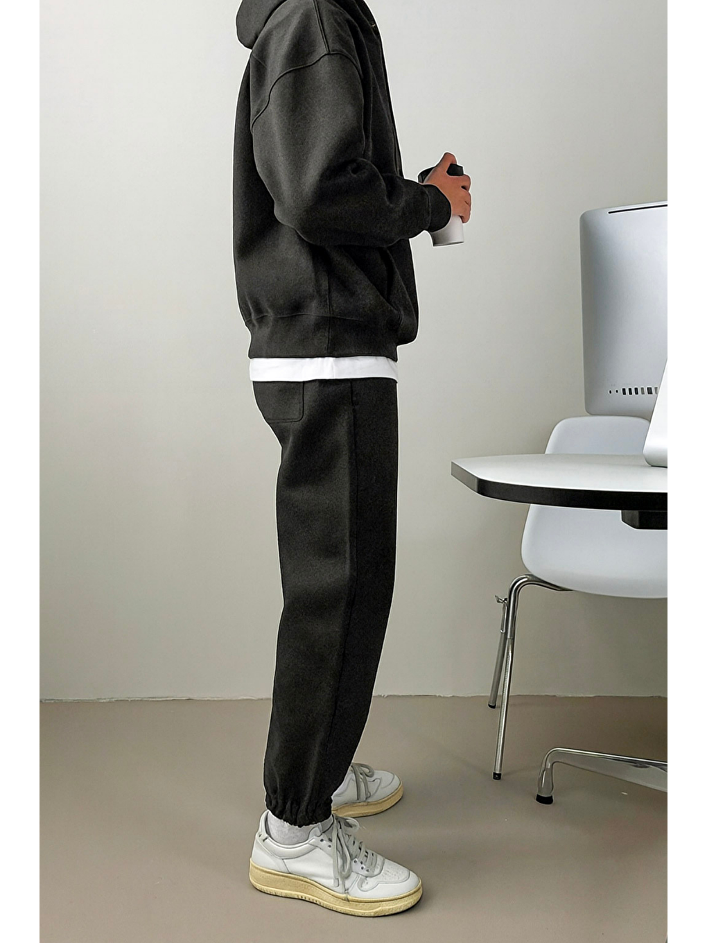 Siyah Erkek Eşofman Takımı Şardonlu 3 İplik İçi Polarlı Günlük Eşofman Takımı 3İPLİK-TAKIM-2